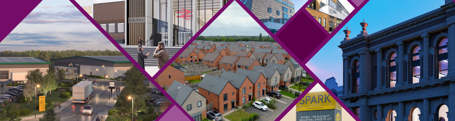 Collection of images showing development in Walsall