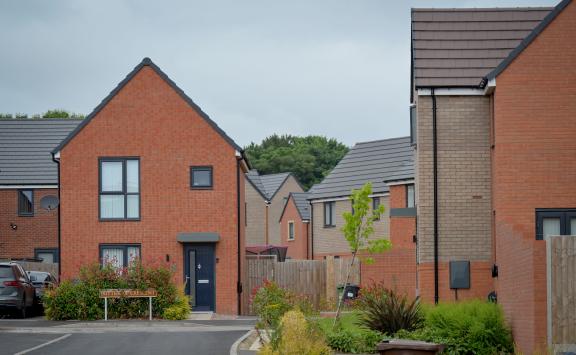 New brick-built house on a new estate