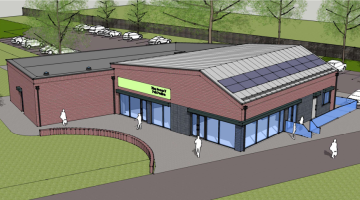 CGI of pavilion design at KGV playing field